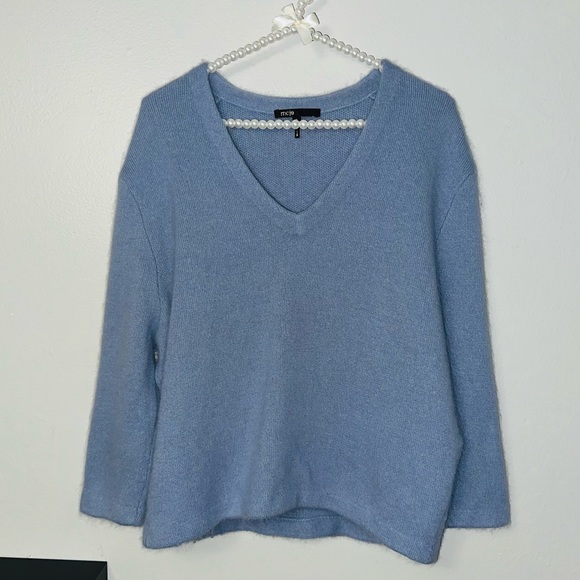 MAJE SHORT ANGORA BLEND V-NECK SWEATER - Picture 2 of 5
